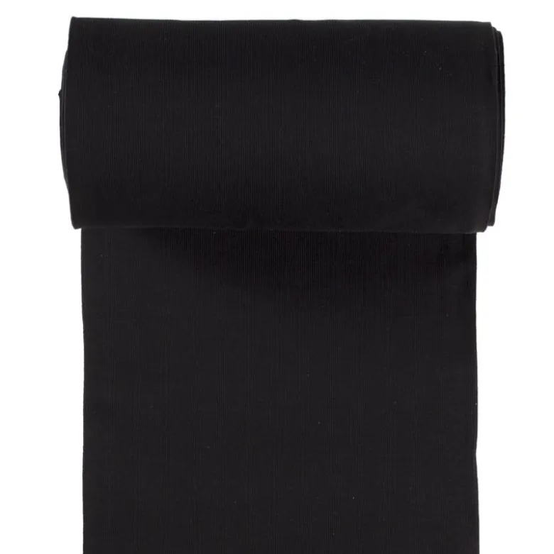 Tissu Bord-côte côtelé - Noir