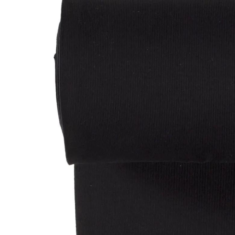 Tissu Bord-côte côtelé - Noir