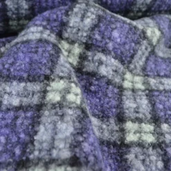 Tissu Bouclette Manteau Tartan lavande foncé