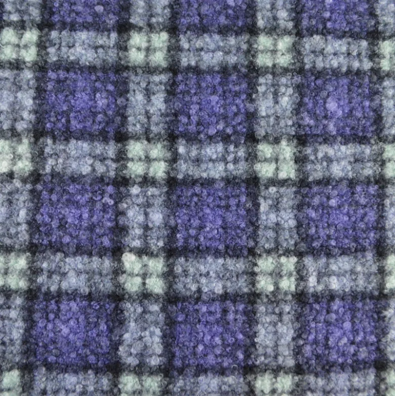Tissu Bouclette Manteau Tartan lavande foncé