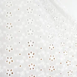 Tissu broderie anglaise coton blanc - Eusébie