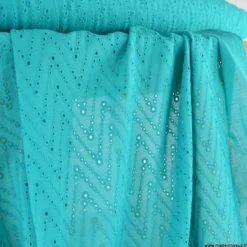 Tissu broderie anglaise Leissa - Emeraude