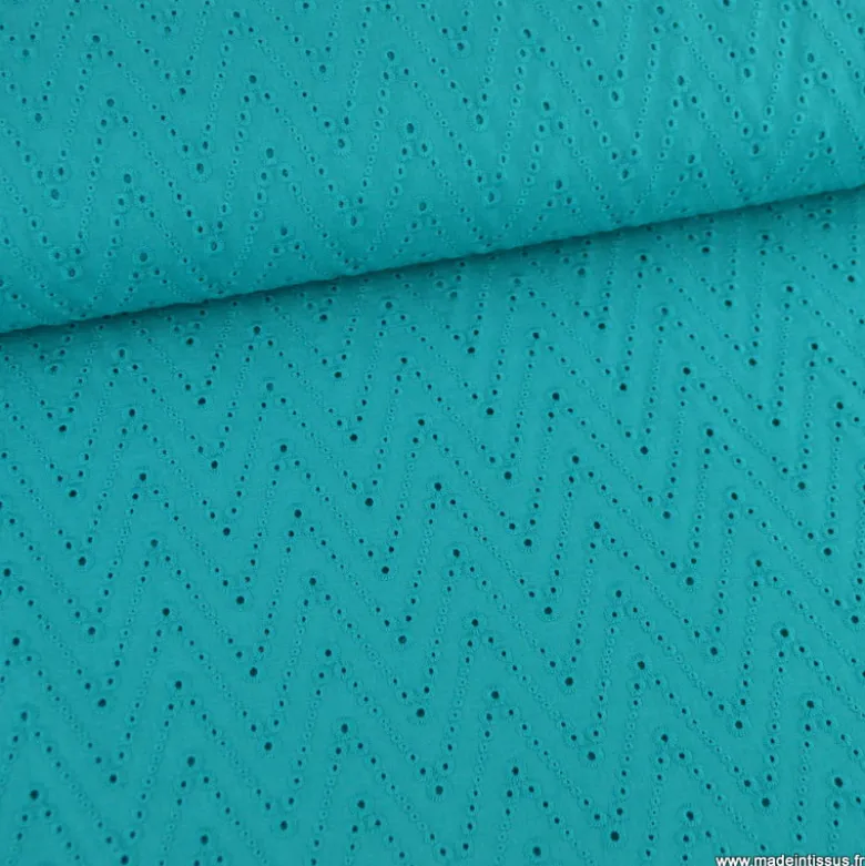 Tissu broderie anglaise Leissa - Emeraude