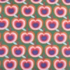 Tissu canva Granny type bachette motif pommes fond vert