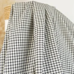 Tissu carreaux tissé teint – Noir et blanc