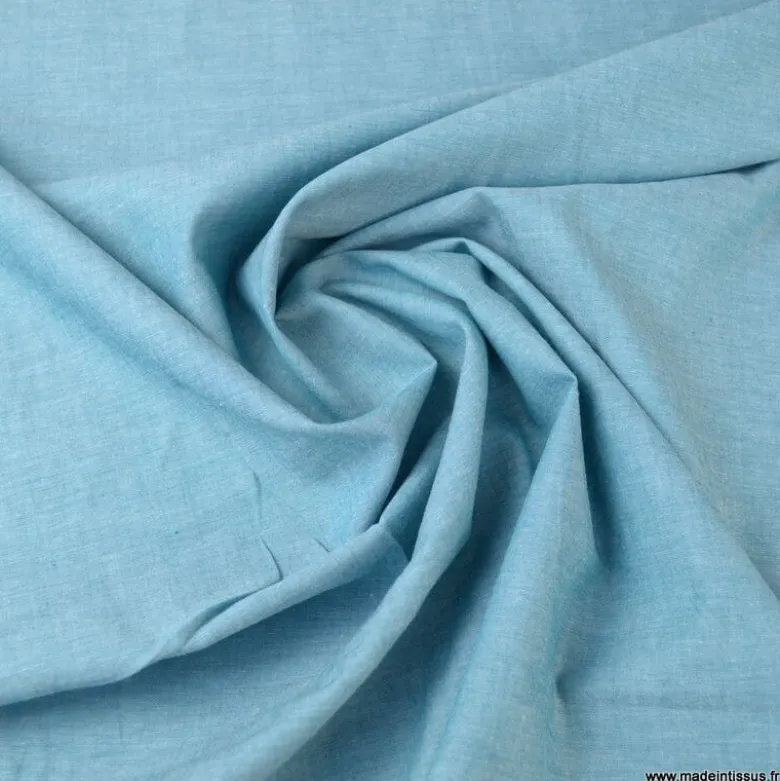 Tissu chambray coloris Pétrole - OEKO TEX