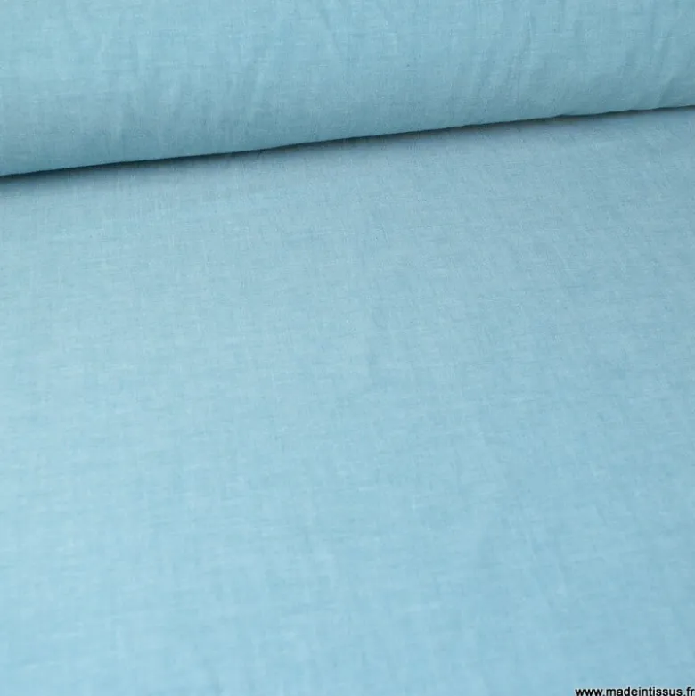 Tissu chambray coloris Pétrole - OEKO TEX