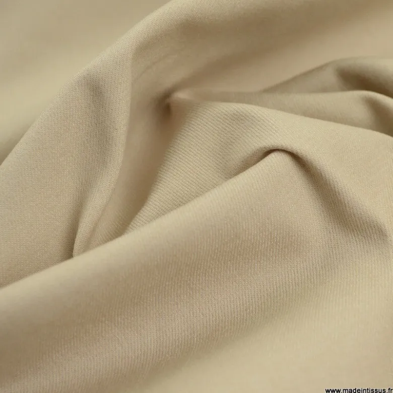 Tissu chino sergé Stretch écru