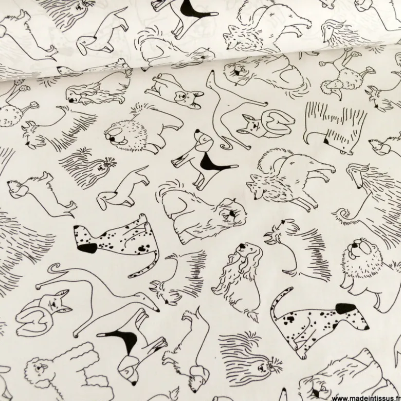 Tissu à colorier Barley motifs chiens - OEKO TEX