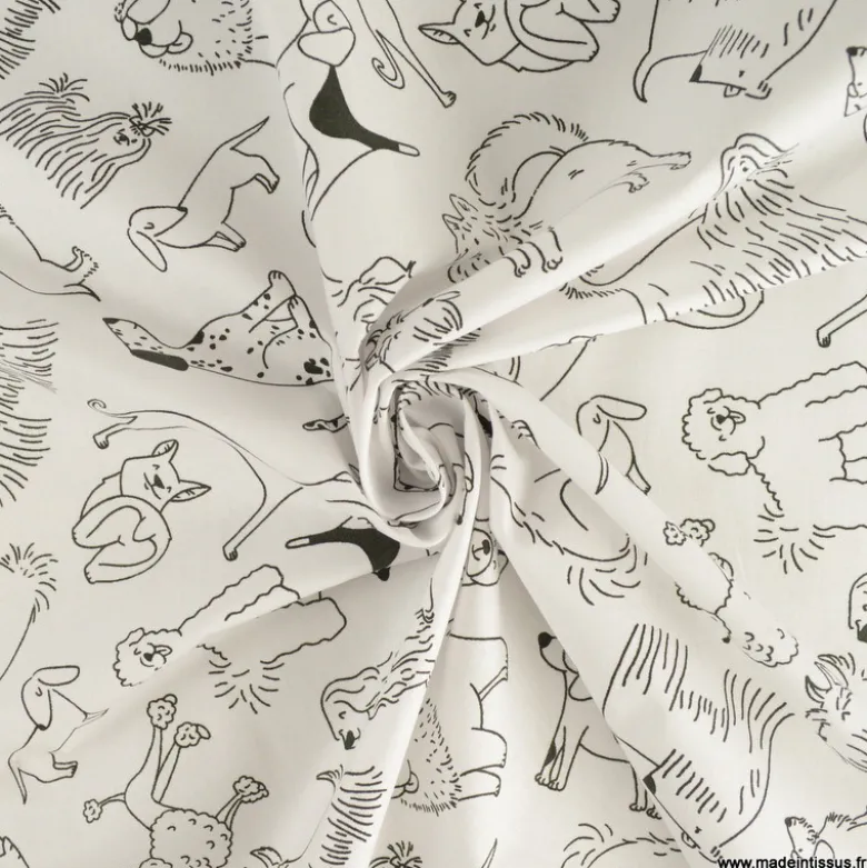 Tissu à colorier Barley motifs chiens - OEKO TEX