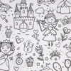 Tissu à colorier Fairy motifs princesse et chateau - OEKO TEX