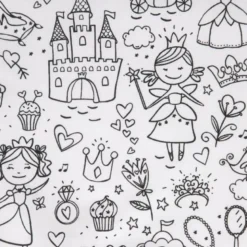 Tissu à colorier Fairy motifs princesse et chateau - OEKO TEX
