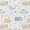 Tissu coton Ahoy motif baleines et sous-marins -OEKO TEX