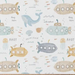Tissu coton Ahoy motif baleines et sous-marins -OEKO TEX