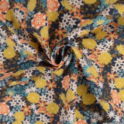 Tissu coton Akemi motif fleurs fond Matine - OEKO TEX