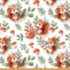 Tissu coton Animalis façon 3D - Motif écureuils