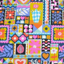Tissu coton Bimba graphique fond noir - OEKO TEX