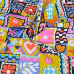 Tissu coton Bimba graphique fond noir - OEKO TEX