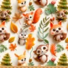 Tissu coton Bosqui façon 3D - Motif animaux de la forêt