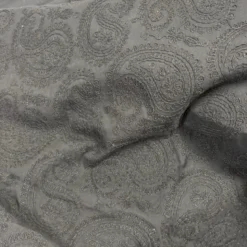 Tissu coton brodé Cachemire Noir - Evy