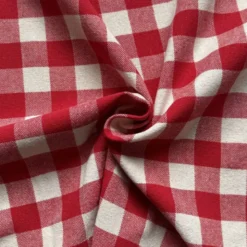 Tissu coton Celestin à grands carreaux Vichy rouge et blanc