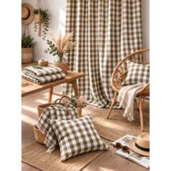 Tissu coton Celestin à grands carreaux Vichy Peanut