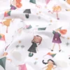Tissu coton Cervolant motif fillettes et chats fond blanc - OEKO TEX