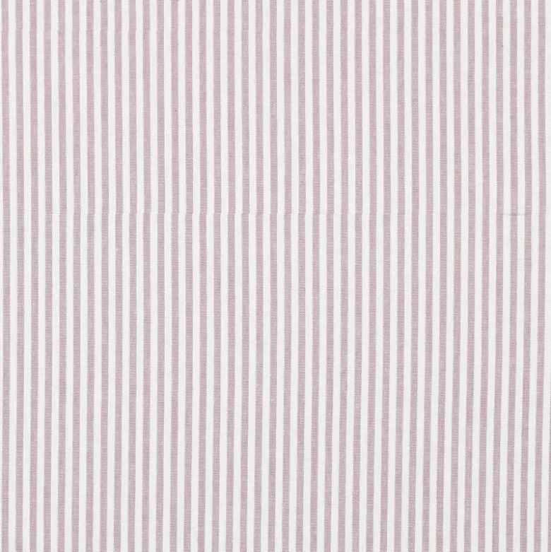 Tissu coton chambray à rayures - Mauve - OEKO TEX