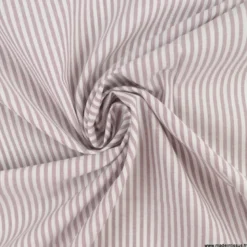 Tissu coton chambray à rayures - Mauve - OEKO TEX