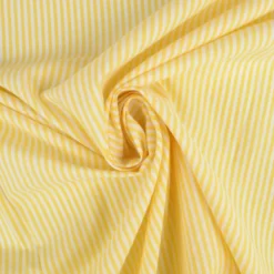 Tissu coton chambray à rayures - Jaune - OEKO TEX