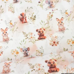 Tissu coton cretonne Zamour motif animaux -OEKO TEX