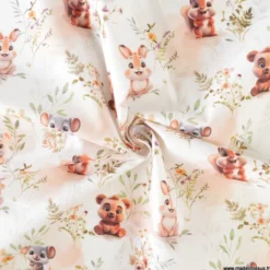 Tissu coton cretonne Zamour motif animaux -OEKO TEX