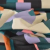 Tissu coton demi-natté imprimé géométrique multicolore