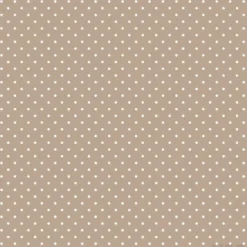 Tissu coton déperlant motifs Pois blanc fond Sable -Oeko tex
