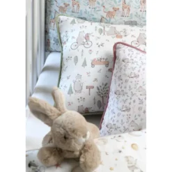 Tissu coton Dumbo motif éléphants, zèbres et girafes - OEKO TEX