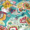 Tissu coton Enduit Alizee motif fleurs fond céladon