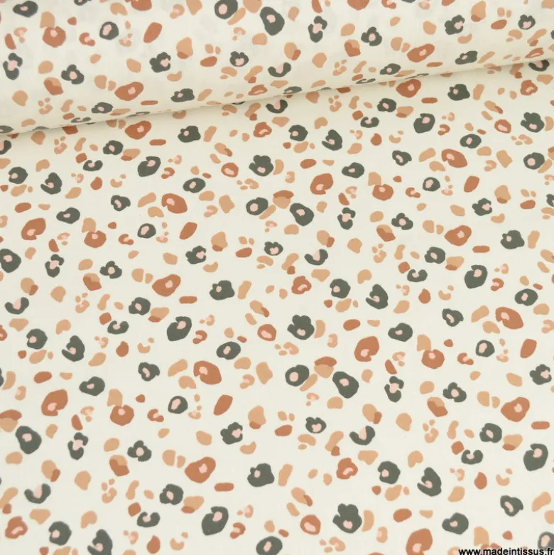 Tissu coton Enduit Felyna motifs léopard