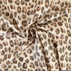 Tissu coton enduit imprimé léopard – Motif tacheté naturel sur fond écru