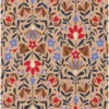 Tissu coton Enduit Lafleur motif fleurs fond beige
