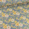 Tissu coton Enduit Lolita motifs fleurs fond marine