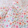 Tissu coton Enduit Maddy fleurs roses fond écru