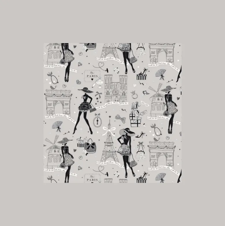 Tissu coton EnduitMOI PARIS argent