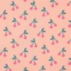 Tissu coton Enduit motifs cerises fond rose