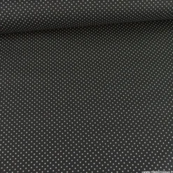 Tissu coton Enduit motifs Pois fond Noir -Oeko tex