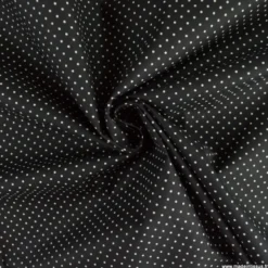 Tissu coton Enduit motifs Pois fond Noir -Oeko tex