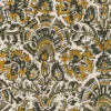 Tissu coton Enduit Nasik motif fleurs Indiennes Kaki et moutarde