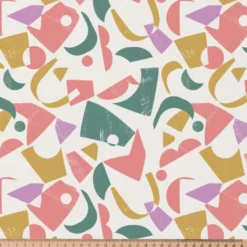 Tissu coton Enduit Nivi motif graphique multicouleurs