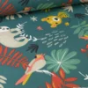 Tissu coton Enduit Papaya fond cactus -Oeko tex