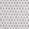 Tissu coton Enduit Saphir motif Herbier fond blanc