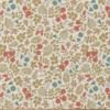 Tissu coton Enduit Sho motif fleurs rouge fond ecru
